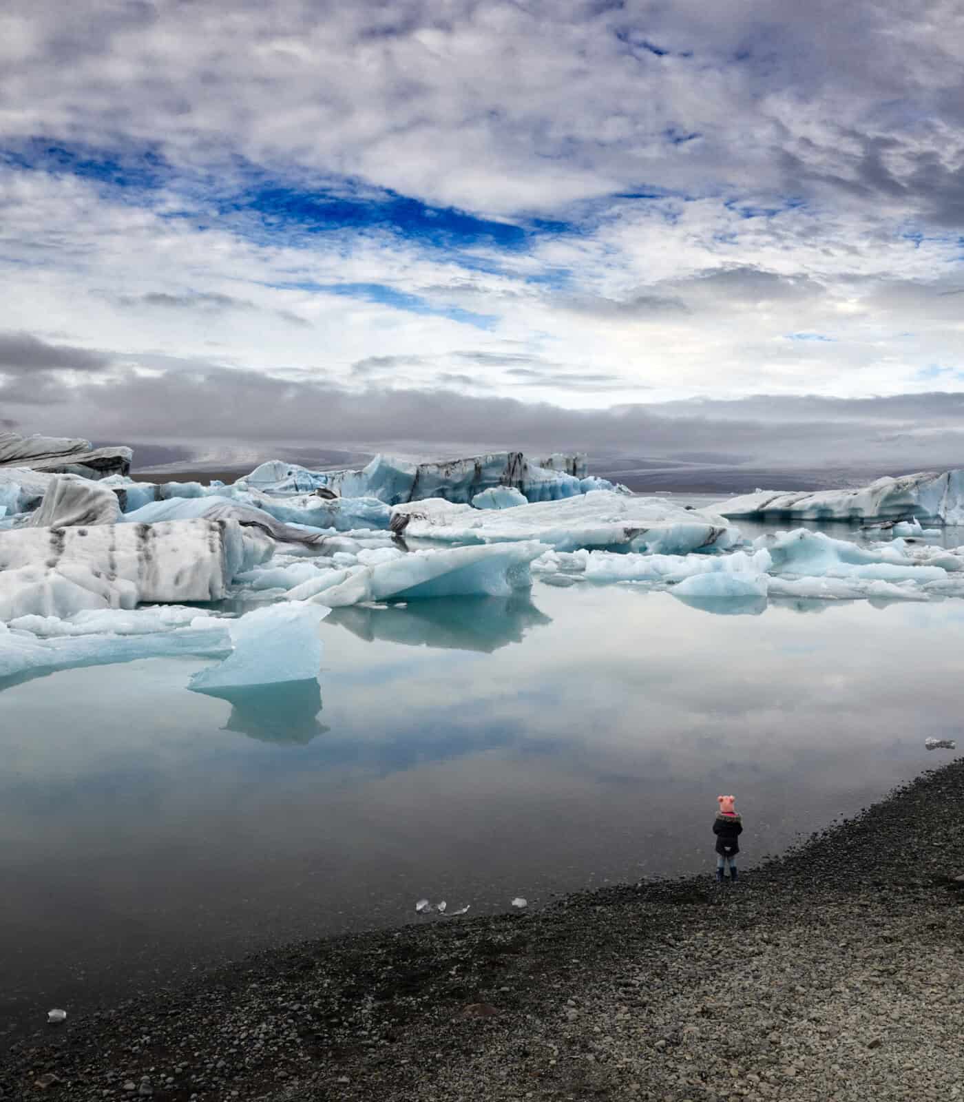 Iceberg landscape, glacier lagoon, Arctic scenery, nature photography, cold environment.